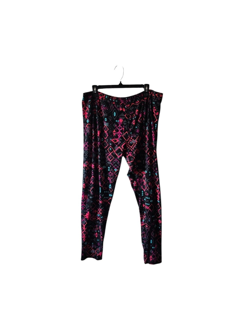 ClimateRight by Cuddl Duds Leggings 2X Plus Aztec Geometric Pink Purple Cozy